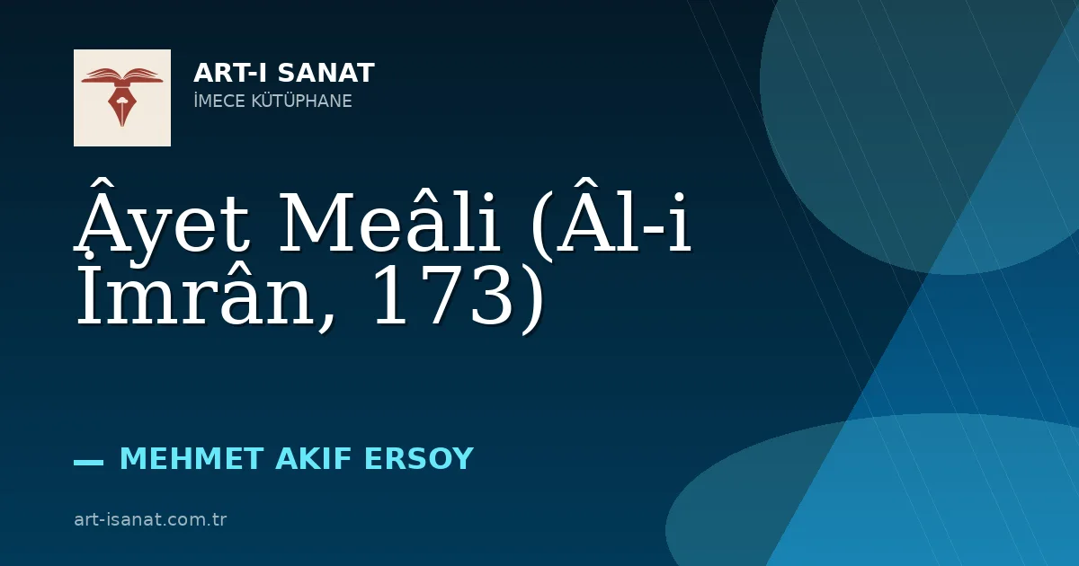 Âyet Meâli (Âl-i İmrân, 173)