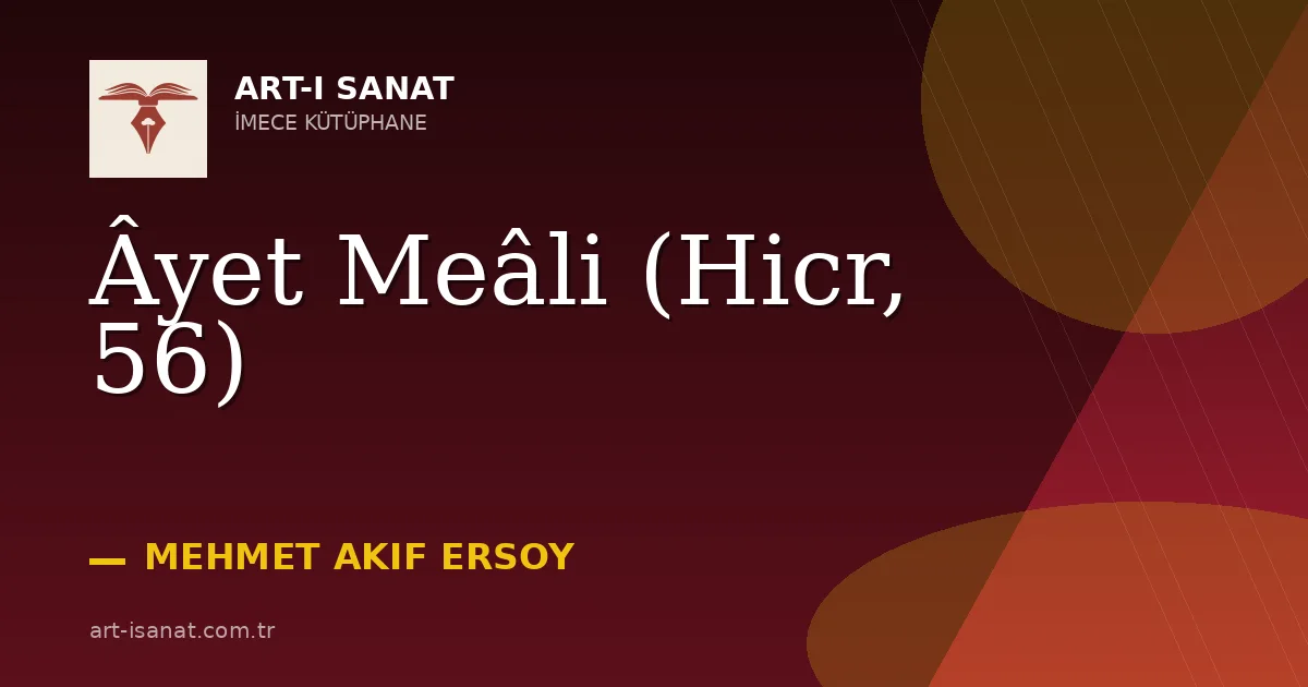 Âyet Meâli (Hicr, 56)