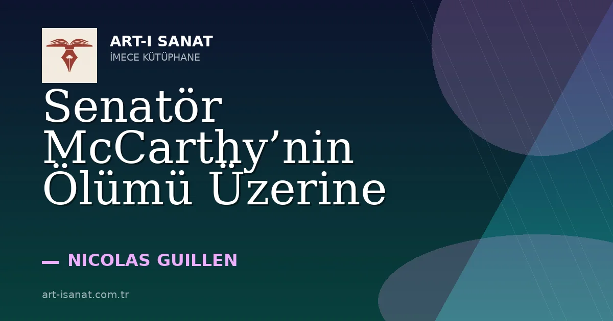 Senatör McCarthy’nin Ölümü Üzerine